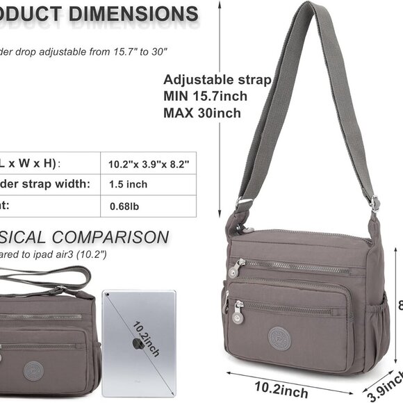 Women Shoulder Handbag Roomy Multiple Pockets Bag Ladies Crossbody Purse Tote To - Picture 4 of 6